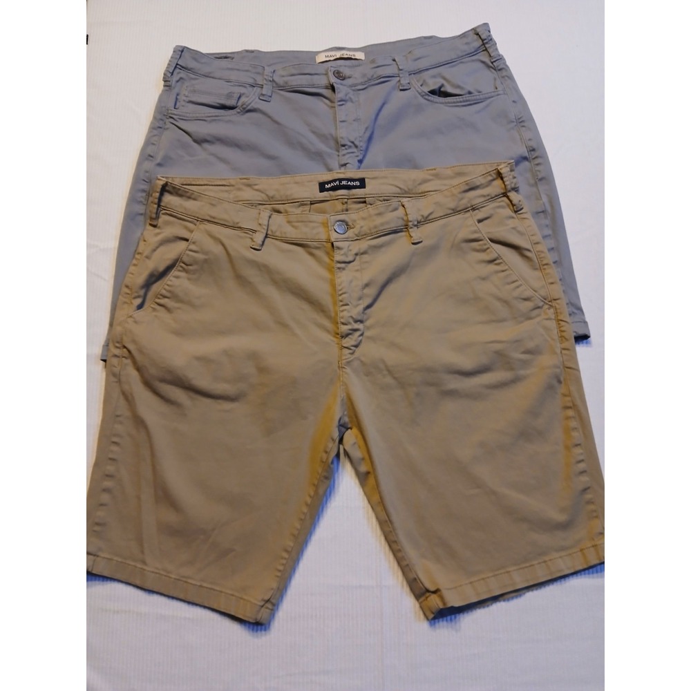 Lot Of 2 Mavi Shorts Mens Ethan And Jacob Size 40, Beige And Grey